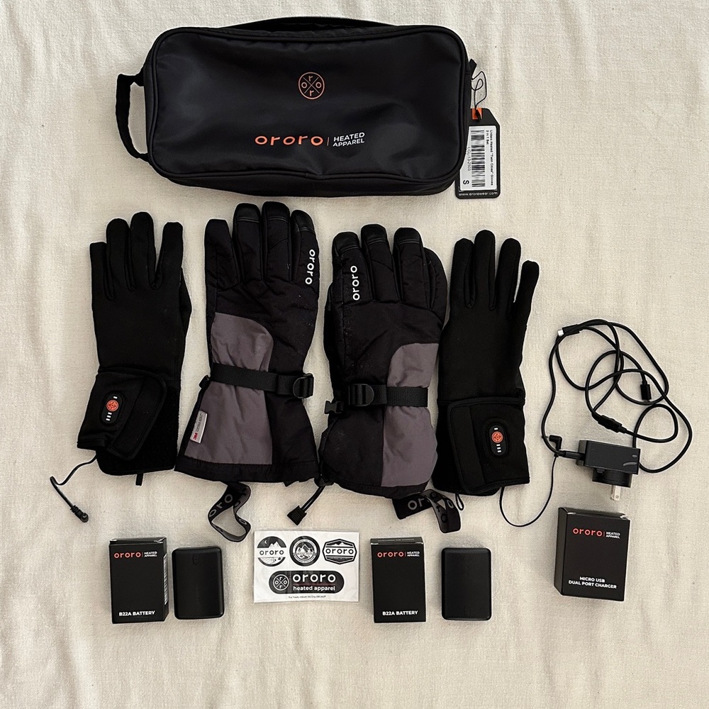 Ororo Unisex Heated Gloves Twin Cities Model, Size Small